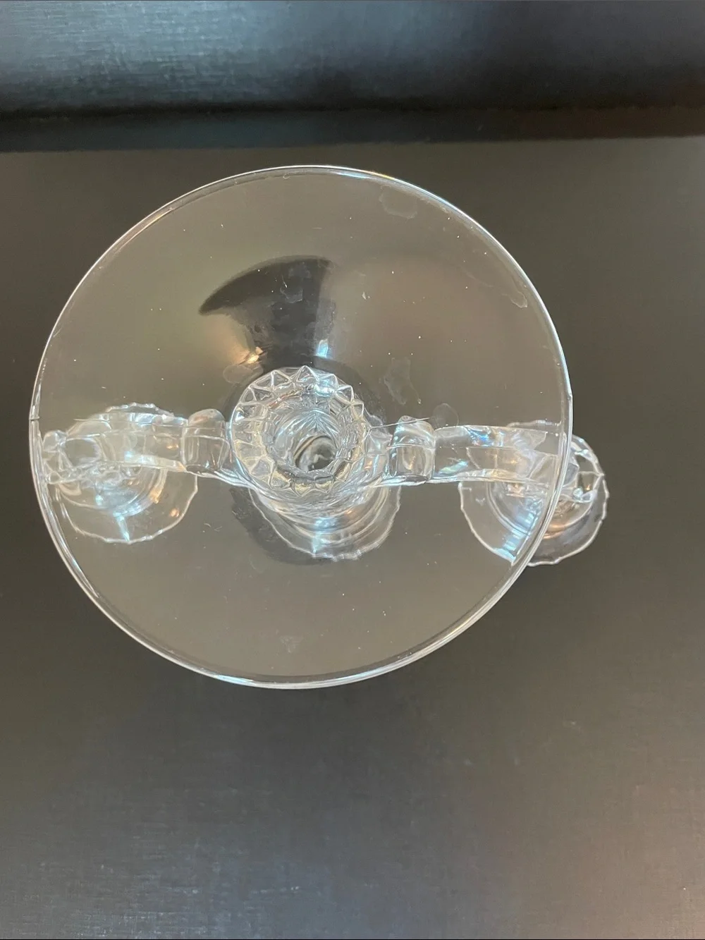Vintage Cambridge 3 Light Candle Holder Taper Candle Clear Pressed Glass